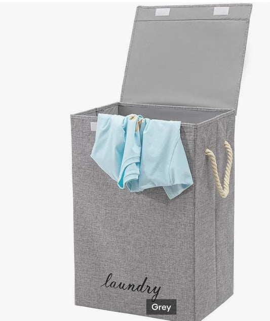 Foldable Laundry Basket With Lid & Handles Shelflex