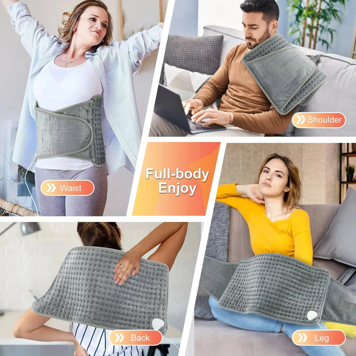 Heating Pad For Back Pain,Portable Moist Heating Pad For Women & Men Shelflex