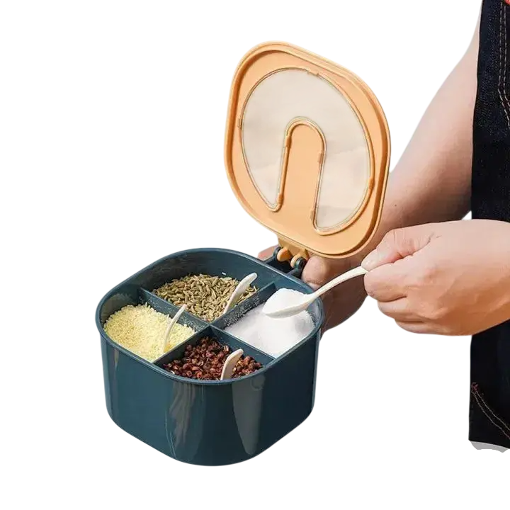 Masala box 4 in one Partition Kitchen seasioning  Box Shelflex