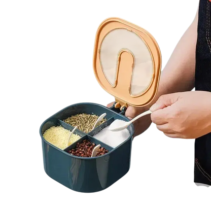 Masala box 4 in one Partition Kitchen seasioning  Box Shelflex