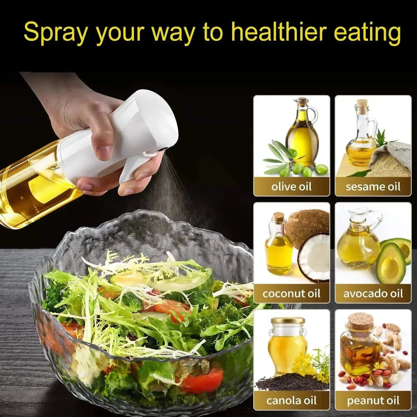 Olive Oil Mister Spray Bottle for Cooking , Oil Cooking Spray Bottle Air Fryer Accessories /Refillable Glass Dispenser Shelflex