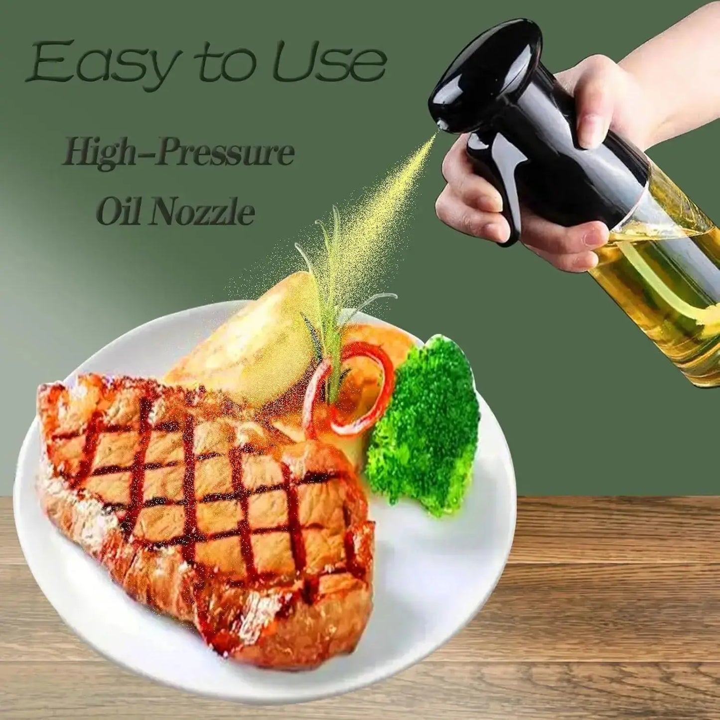 Olive Oil Mister Spray Bottle for Cooking , Oil Cooking Spray Bottle Air Fryer Accessories /Refillable Glass Dispenser Shelflex