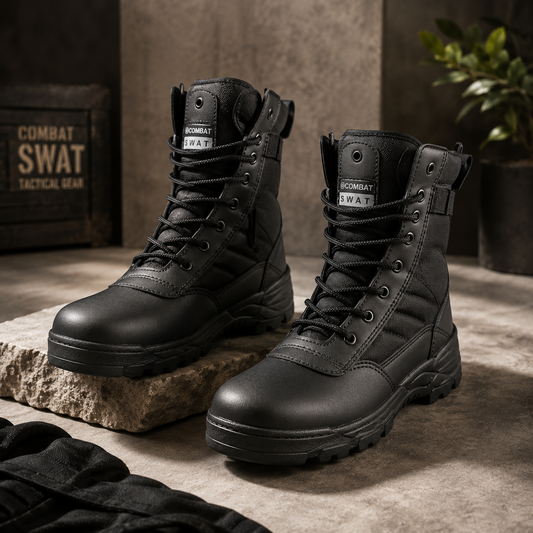 Combat Swat Military/Army Long Shoes, Outdoor Safety Boots, High Ankle Beautiful Long Boots, Polic, Tactical, Desert Shoes Shelflex