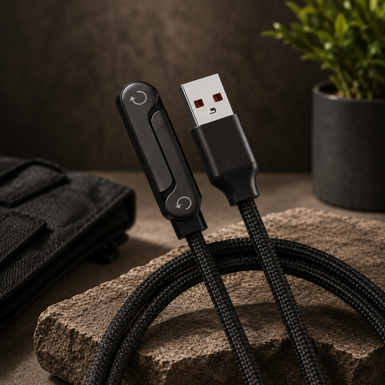 Fast Charging Data Cable 1.5M with Foldable Phone Holder Stand | Durable Braided USB-C Cable Shelflex official