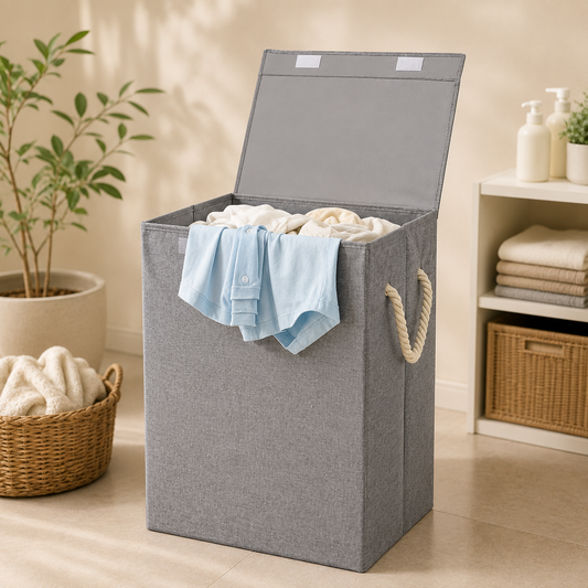 Foldable Laundry Basket With Lid & Handles Shelflex