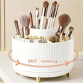 360° Rotating Makeup Organizer , Plastic Cosmetic Storage with 5 Compartments - Multi-Functional Holder for Brushes and Lipstick Shelflex