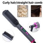 2 in 1 Hair Straightener Brush Fast Heating Styling Tool Shelflex