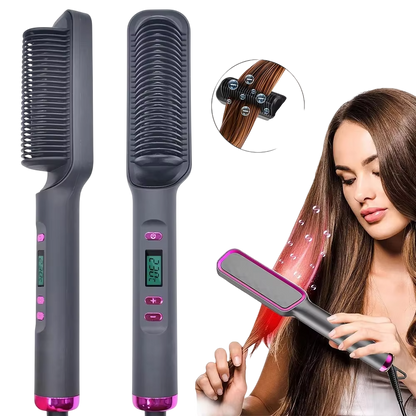 Hair Straightener Brush  2 In one Fast Heating styling Tool Shelflex