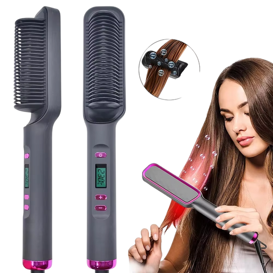 Hair Straightener Brush  2 In one Fast Heating styling Tool Shelflex