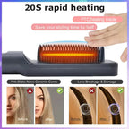 2 in 1 Hair Straightener Brush Fast Heating Styling Tool Shelflex