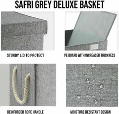 Foldable Laundry Basket With Lid & Handles Shelflex
